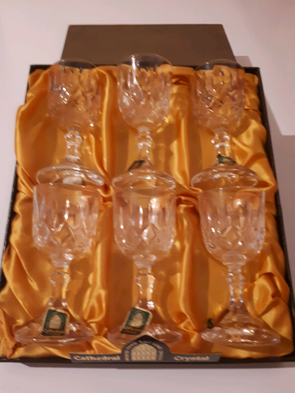 Drinking glasses cut lead crystal 
