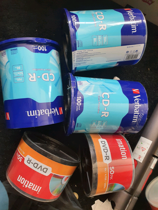 VERBATIM 100 PACK SPINDLE TUB CD-R 700MB 52X 80MIN £15imation DVD R 1