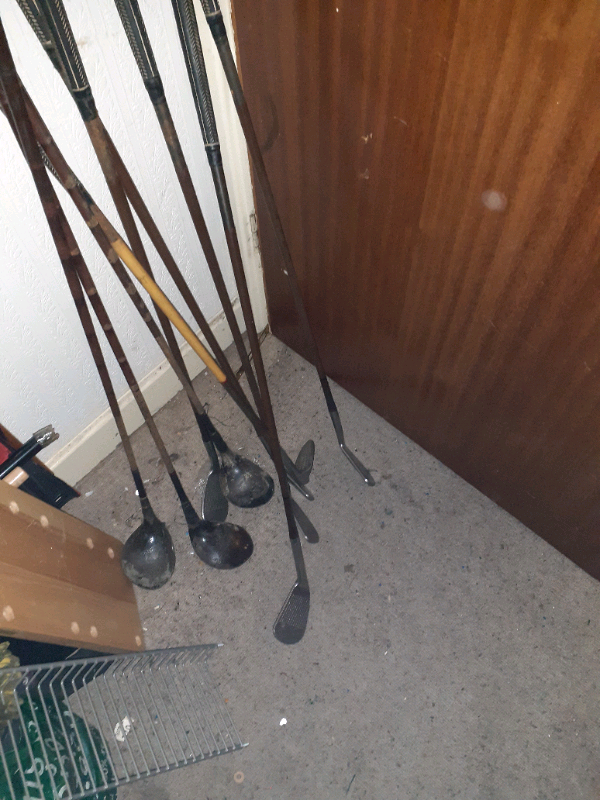 Vintage Golf Avon chevron signed spalding Left Full Set Irons, Woods. 
