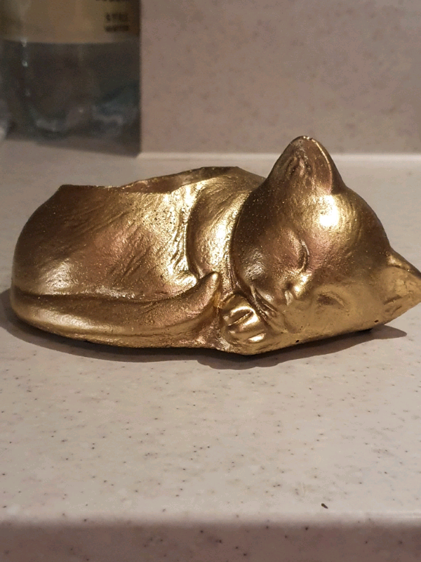 Golden Candle holder (Cat Shape)New,Not Used