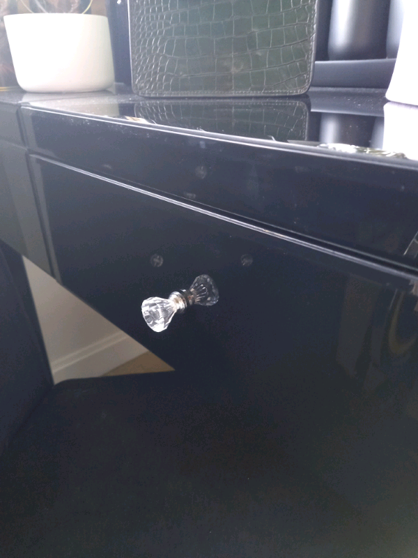 BLACK  GLASS DRESSING TABLE 