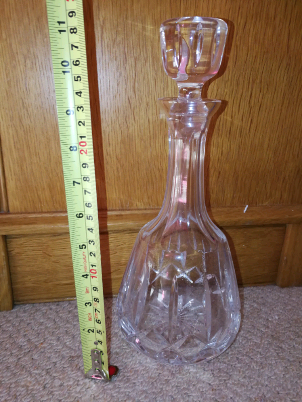 large Atlantis crystal whiskey wine decanter
