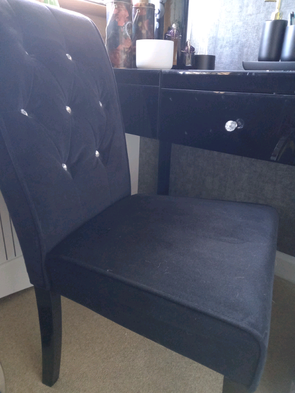 BLACK  GLASS DRESSING TABLE 