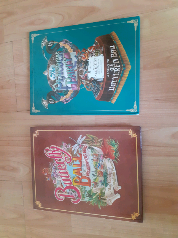 2 x butterfly ball / peacock party signed 