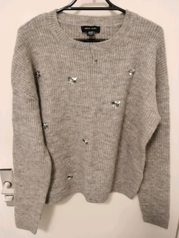 Jewelled grey sweater *New*