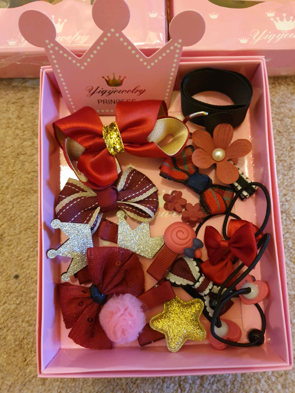 New Girls Hair clips Box set Assorted 18 pcs