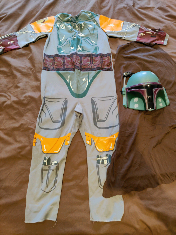 Boba Fett child's fancy dress costume & inflatable jet pack