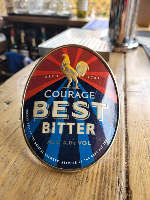 Courage bitter pub pump clip 