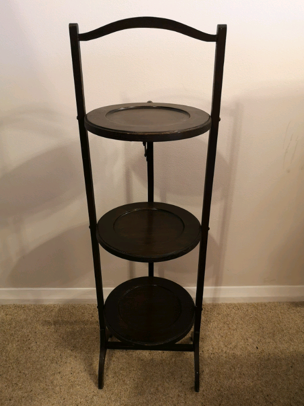 Antique folding wooden cake stand