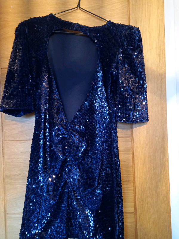 NAVY SEQUIN DRESS