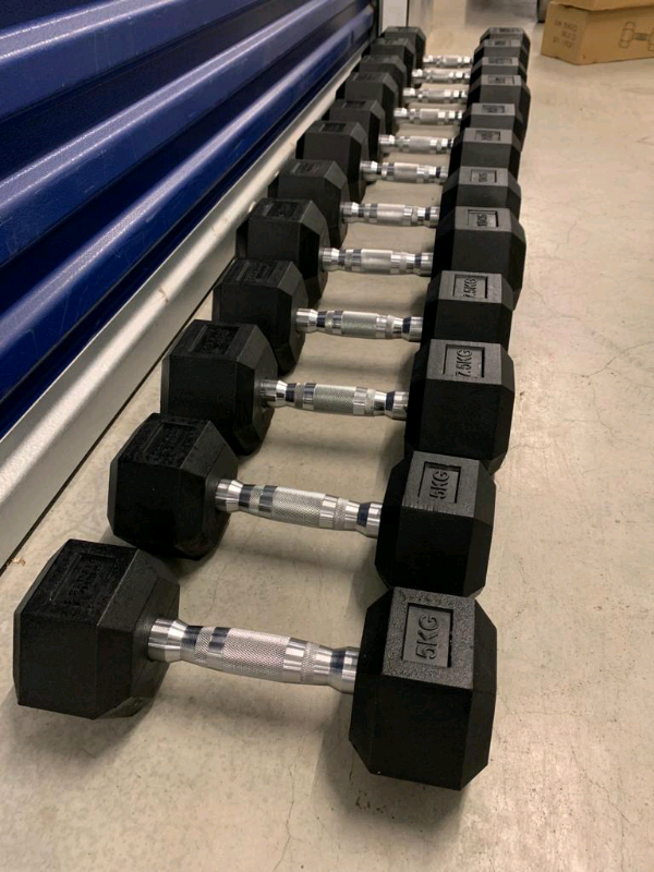 Rubber Hex Dumbbells 2.5kg- 40kg Brand New 