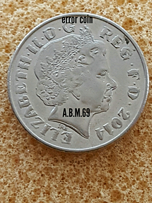 10p coin error mint 2014.
