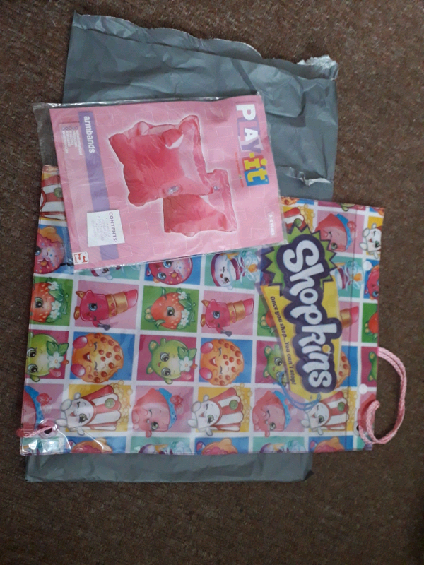 Shopkins swimming bag and arm bands new