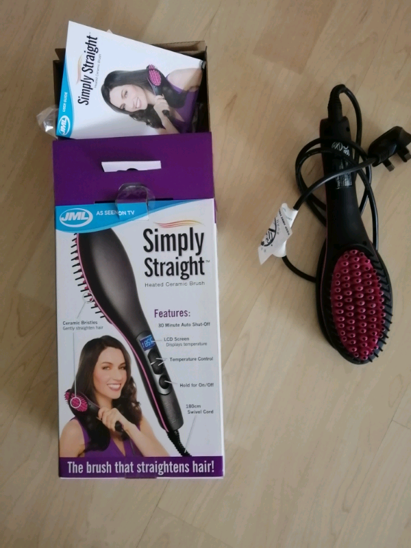 JML SIMPLY STRAIGHT HEATED CERAMIC HAIR Brush - USED TWICE
