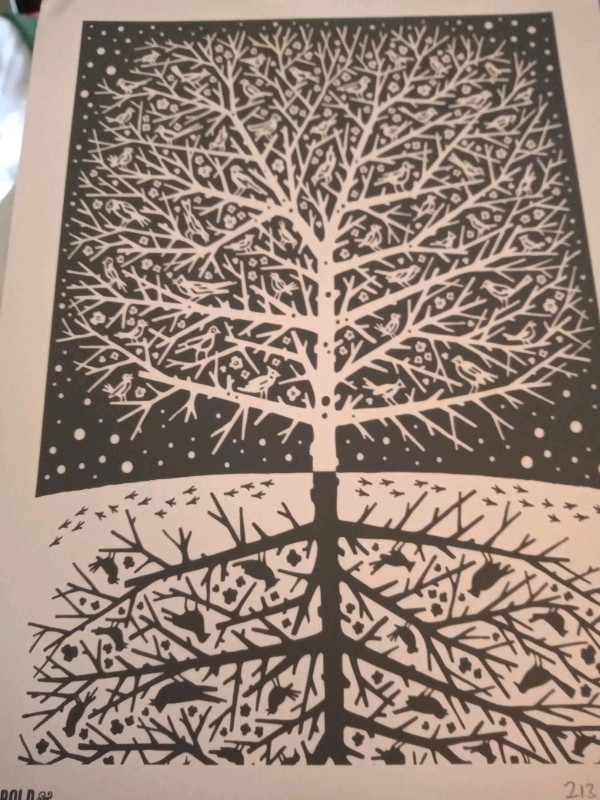 Collectable - Bold & Noble Limited Edition Xmas tree screen print