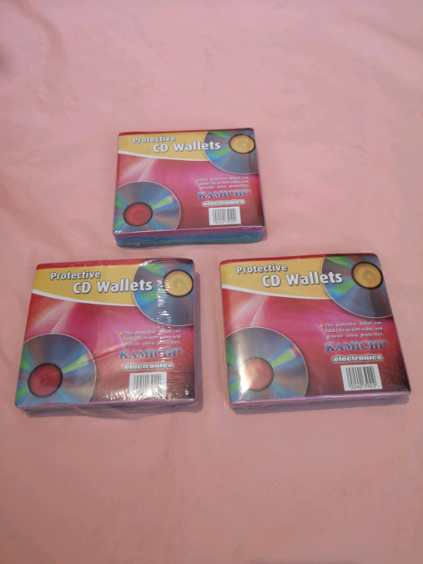 3 packs of Cd/Dvd protective covers (brand new sealed).
