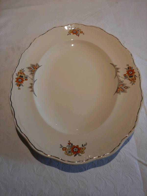 2 Vintage Oval Platters Alfred Meakin England Marquis Shape Marigold