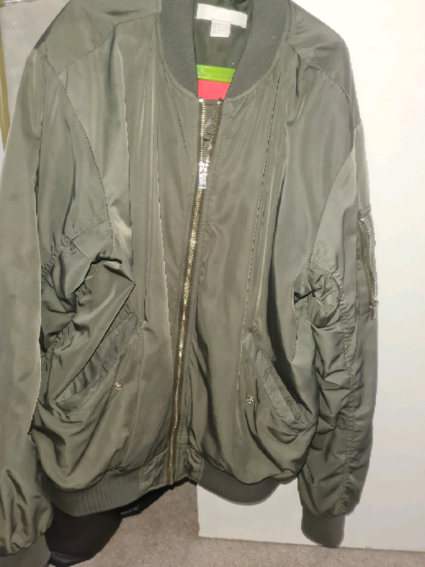 Womans Green bomber jacket size10