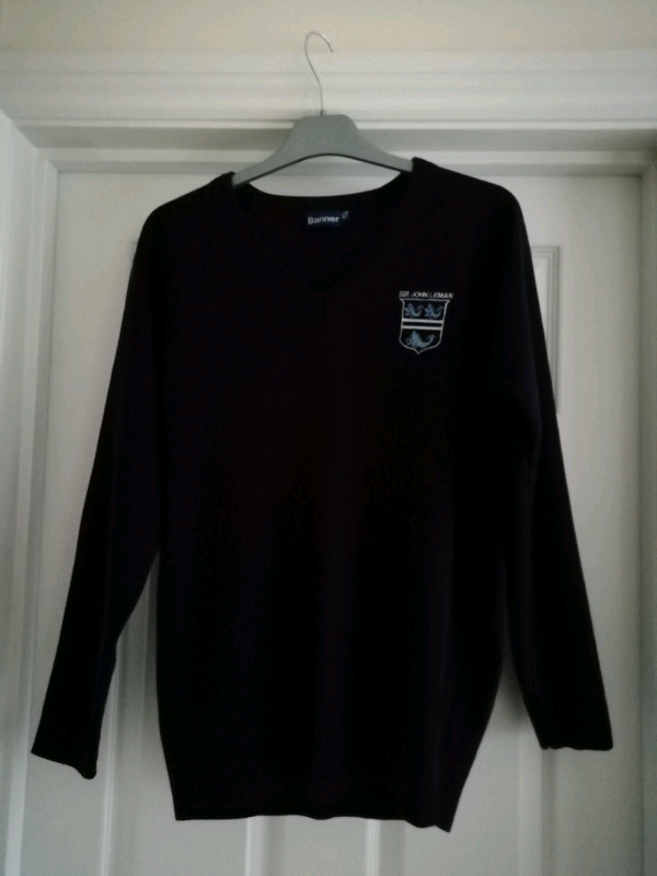 Sir John Leman High School V-Neck Jumper, Size 40 inch chest