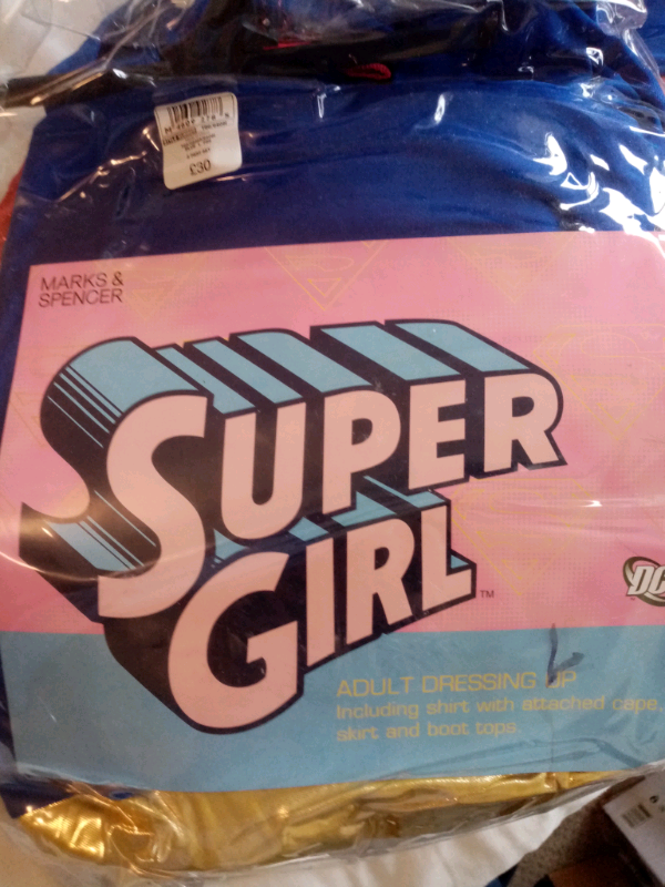 Supergirl fancy dress adult sizes Small Medium and large all brand new