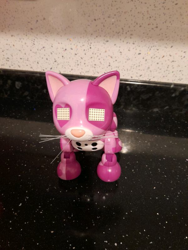 Zoomer Meowzies Interactive cat -Pink Purple Robot Cat Kitten -2016