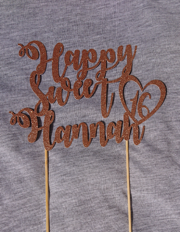 Personalised birthday cake toppers - name-age-wedding