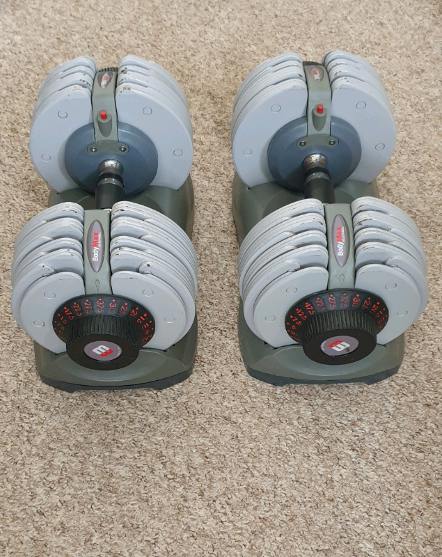 2x Bodymax Selectabell Adjustable Dumbbells Set5 kg - 32.5KG Pair.y