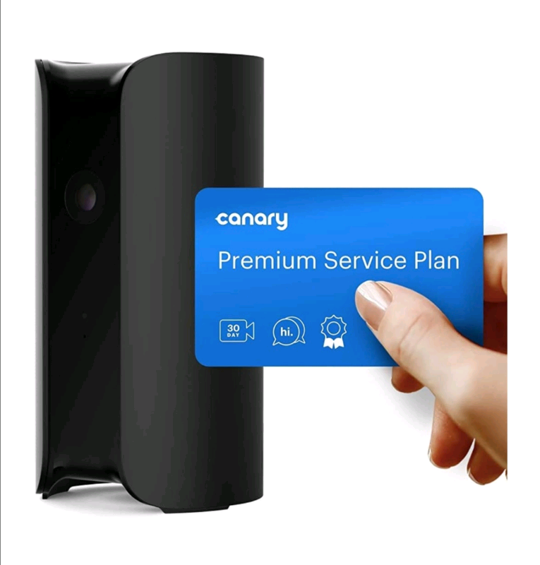 Canary View Black Security Camera & 1 year premium 