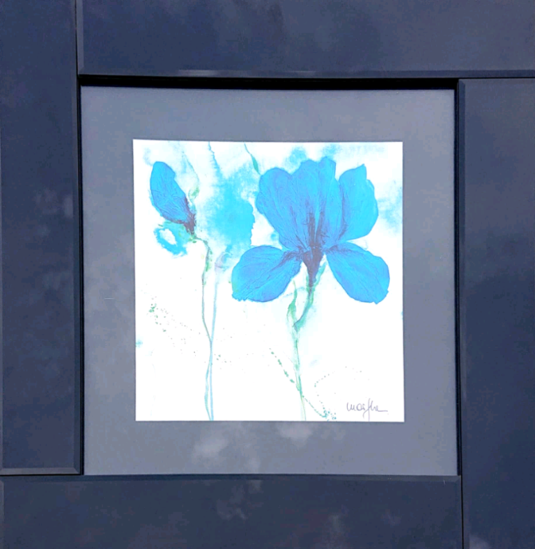 Pagazzi Black framed blue flower picture