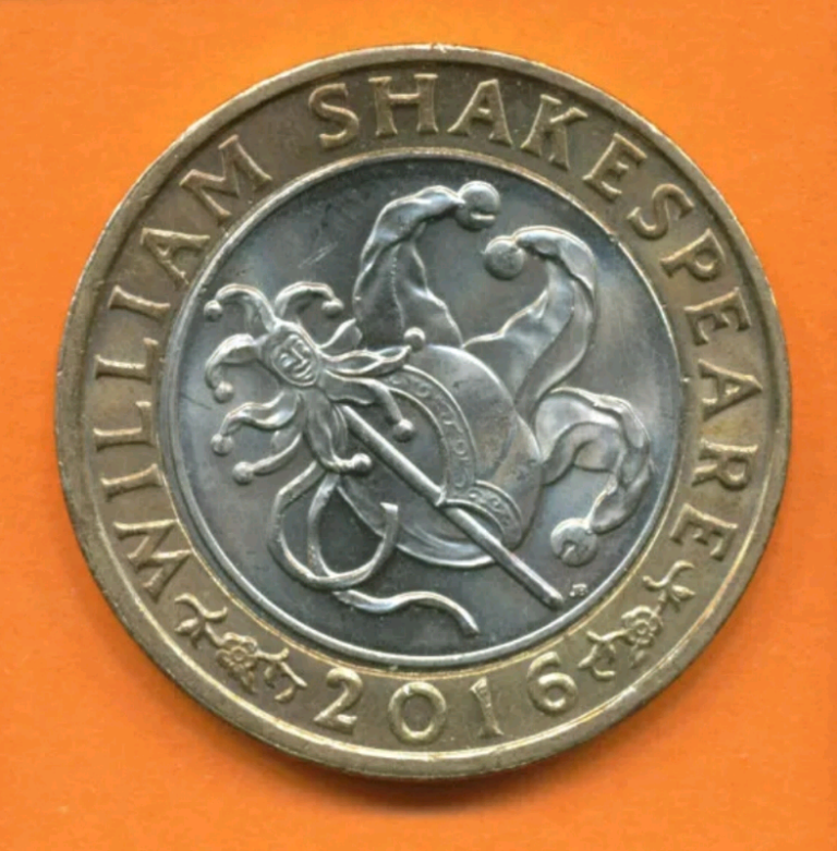 Rare 2016 £2 Pound Coin William Shakespeare / Jester.