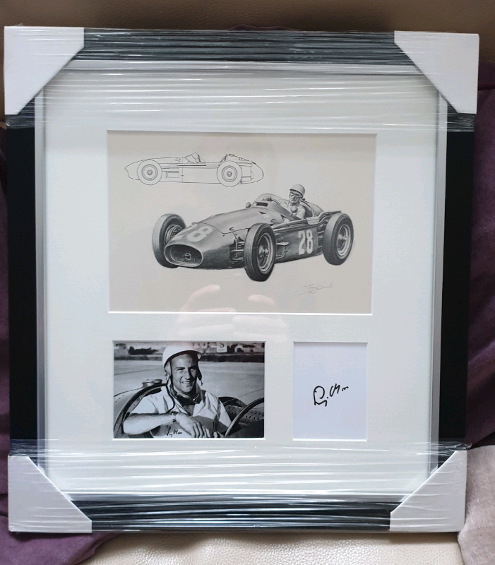 Sir Stirling moss framed bugatti Print professionally framed Rare