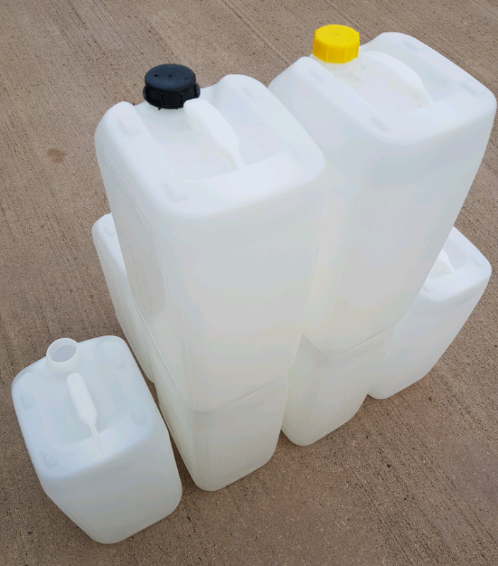 25 25L L LITRE CLEAR PLASTIC WATER CONTAINERS JARS DRUMS BARRELS