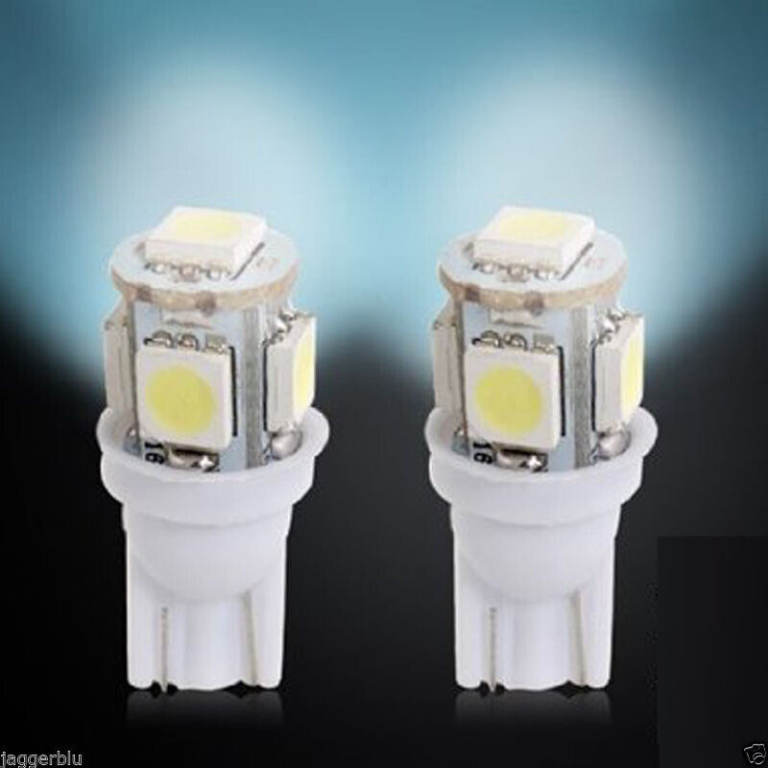 2 x T10 W5W 501 5 SMD 5050 LED HIGH POWER CANBUS CAR SIDE LIGHT WEDGE WHITE BULB