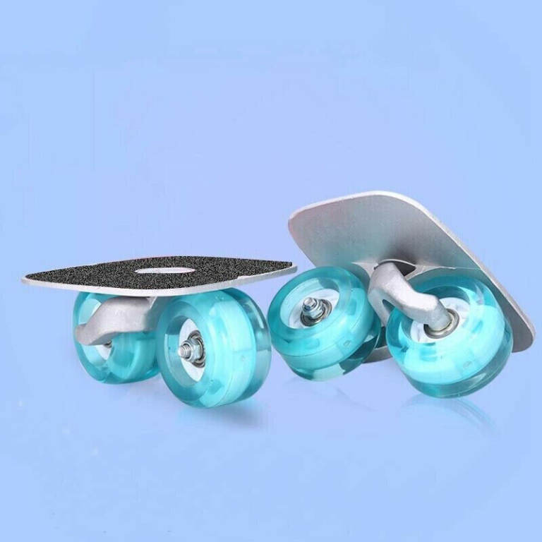 SET OF DRIFT SKATES WHEEL LOOK INLINE FLASHING BLUE LED WHEELS RARE EXTREME FUN*