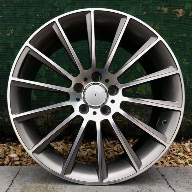 19Inch Merc s600 style (Gun/Polished) Alloy wheels and tyres (5x112) Suits Merc A & C class models