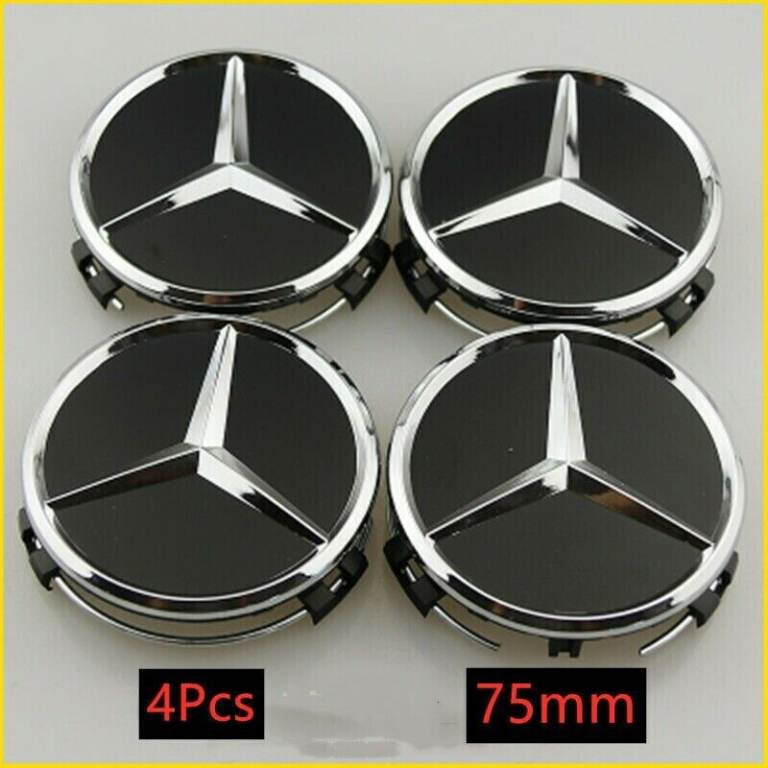 New 75mm Wheel Center Caps Car Logo Emblem Badge Fits Merce
