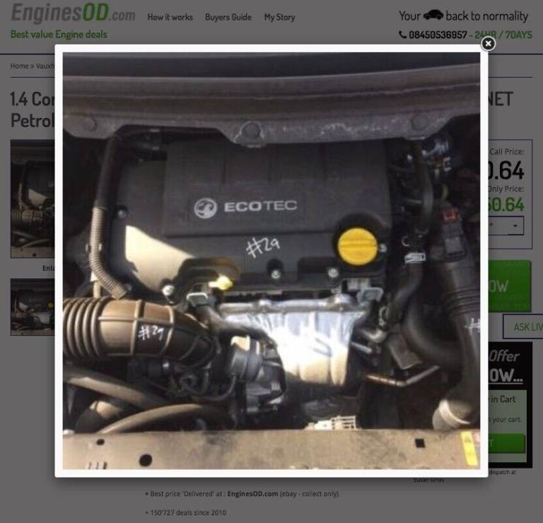 1.4 Corsa Turbo ENGINE Vauxhall Meriva Astra GTC Mokka (2012-On) B14NET Petrol @ 3NGINES com