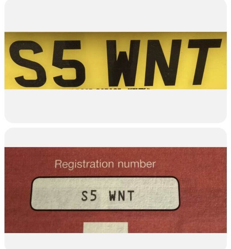 Number plate for sale. 