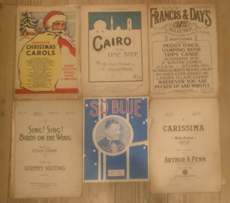 Antique sheet music for piano