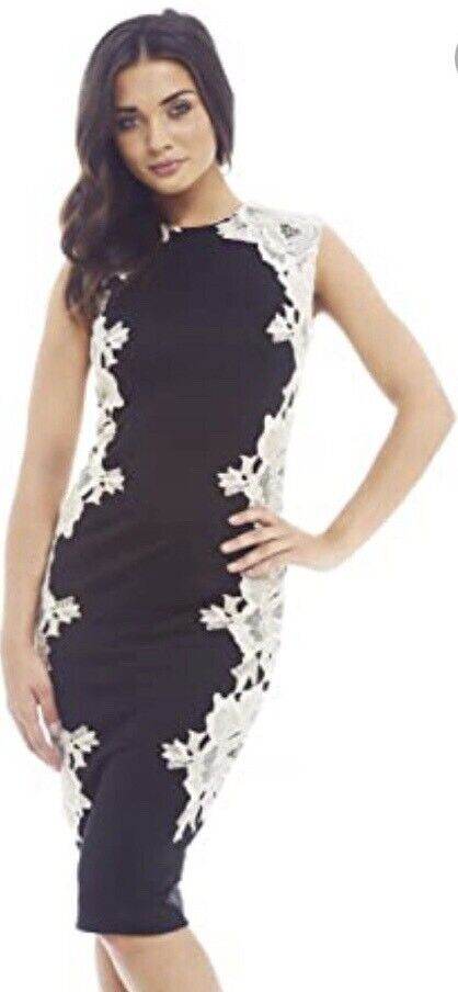 AX Paris Navy Lace Crochet Side Dress