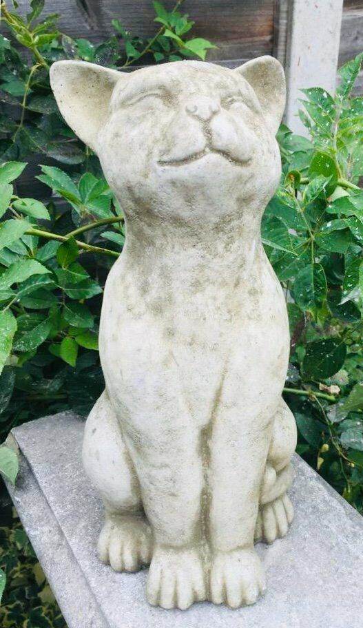 Sitting Proudly Cat Stone Garden Ornament