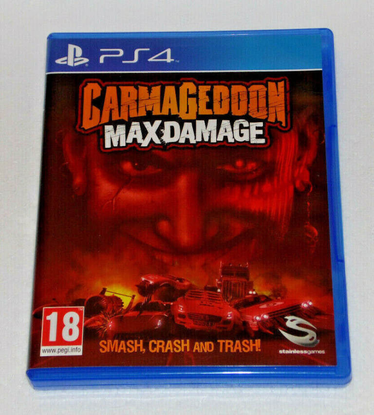 SONY PLAYSTATION PS4 GAME CARMAGEDDON MAX DAMAGE SMASH CRASH & TRASH STAINLESS**