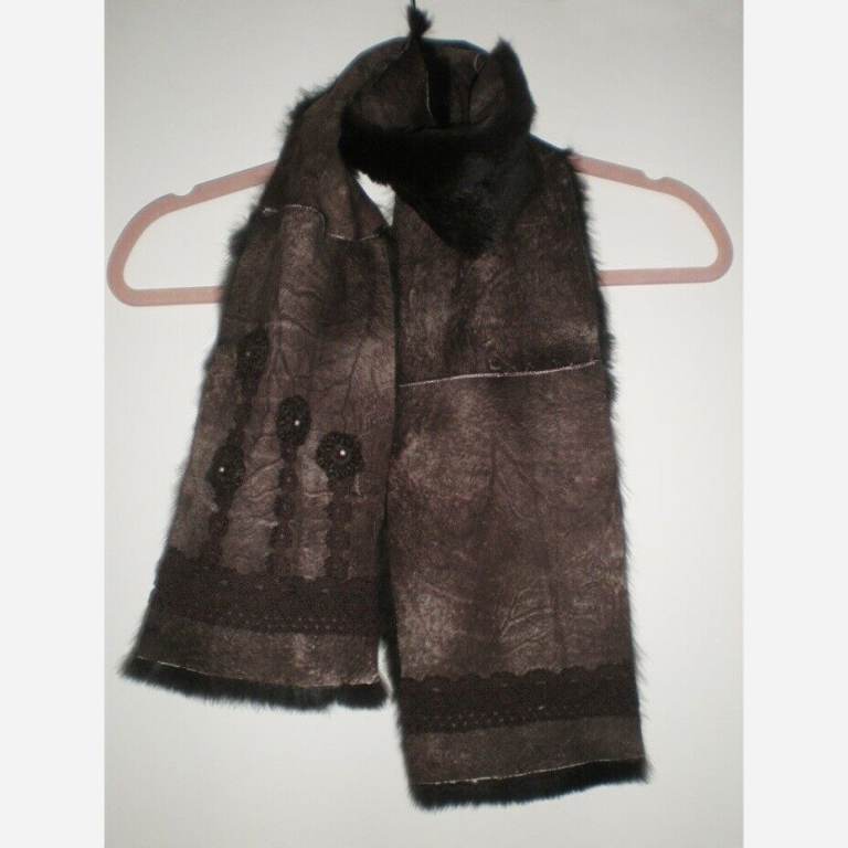 Genuine Fur Scarf Shawl Stole Collar Wrap Warmer 01