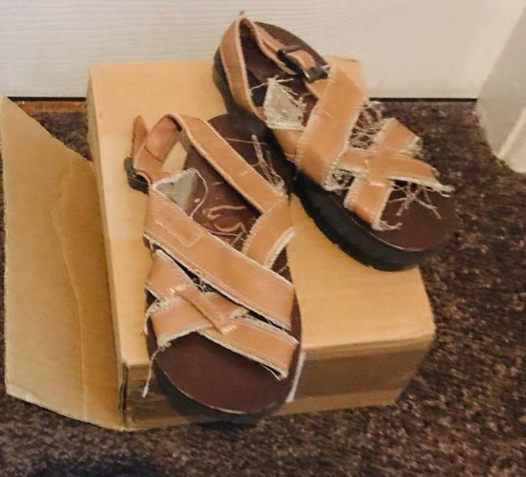 New Boys Roberto Cavali leather sandals EU25