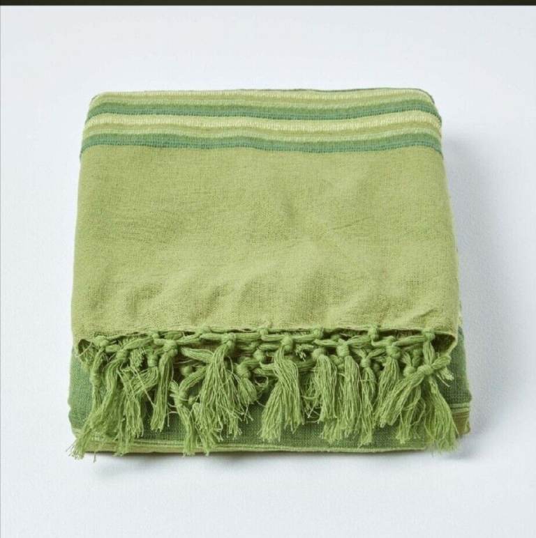 image for Striped green throw