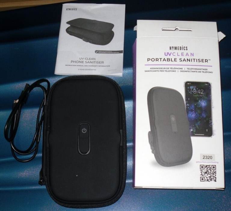 Homedics UV Clean Portable Phone Sanitiser - Kills 99.9% of Bacteria & Viruses in 60 seconds