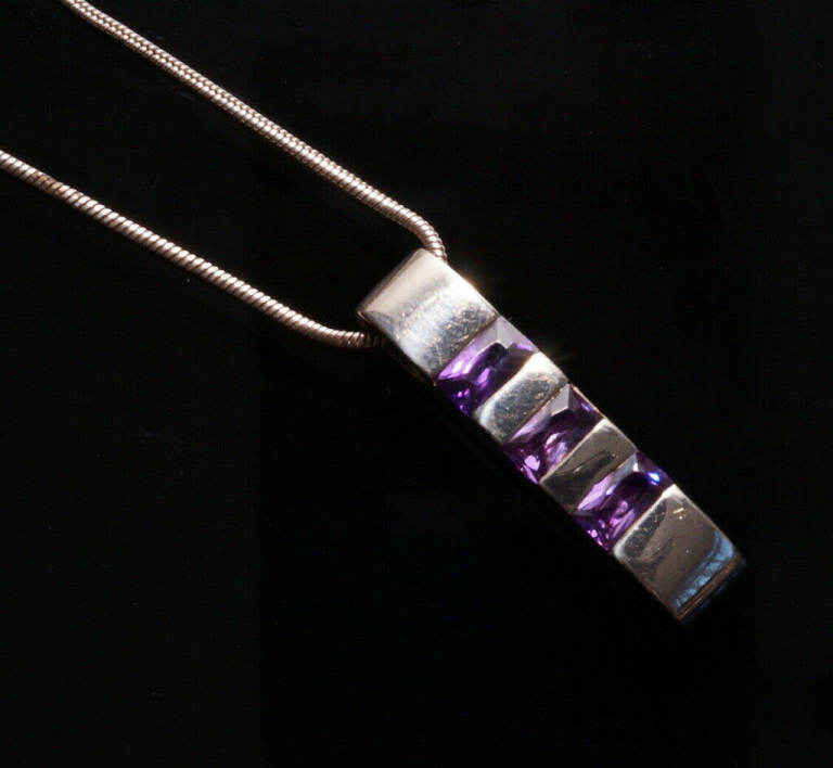 AE-STERLING SILVER - Tourmaline Pendant - .925 - 18 Inch