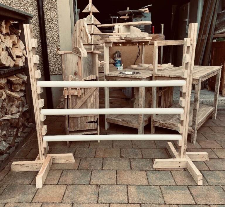 Handmade Wooden Hobby Horse Jumping Obstacle can also be used for Dog Jumping/Agility Training 