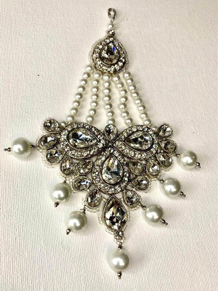 image for Silver Crystal and Pearl Hair Passa Wedding Hair Accessories