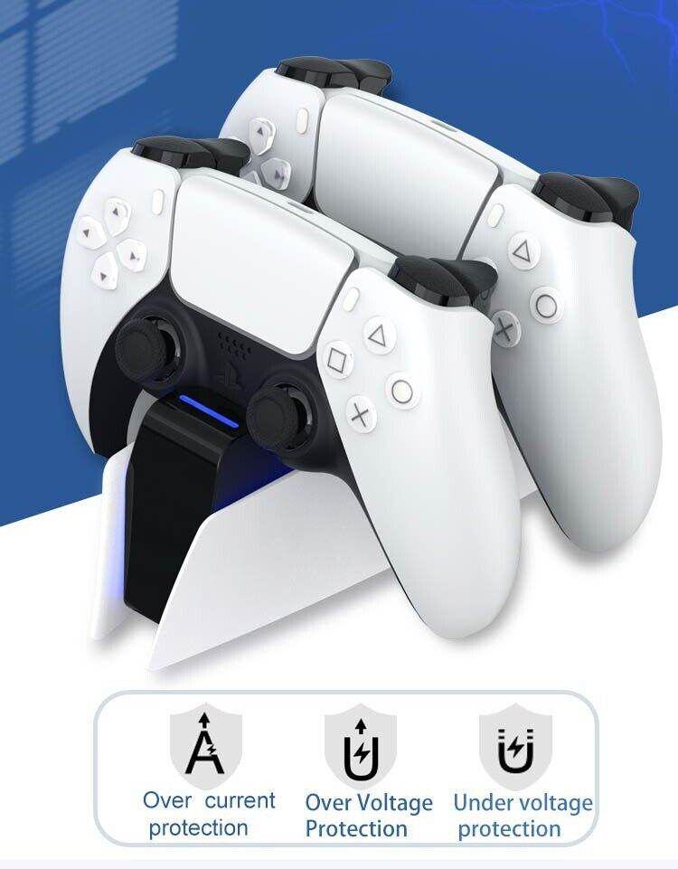 PS5 Fast DualSense Charging Station Docks 2 PS5 Controllers, with LED 